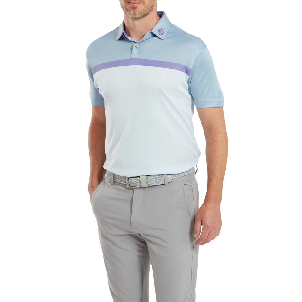 FootJoy 24 Lisle Colour Block Polo - Mist - Image 4