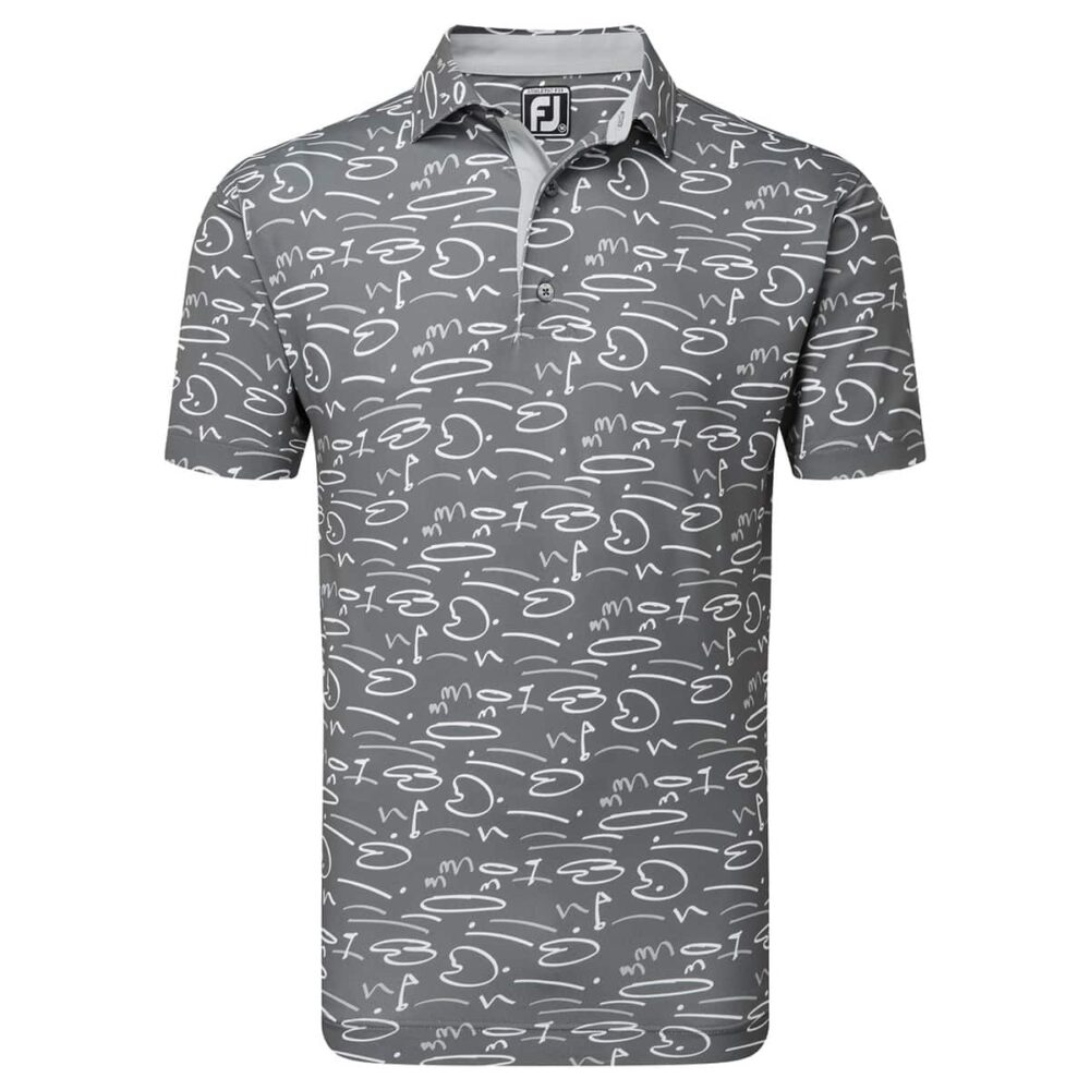 FootJoy 24 Golf Course Doodle Polo - Gravel