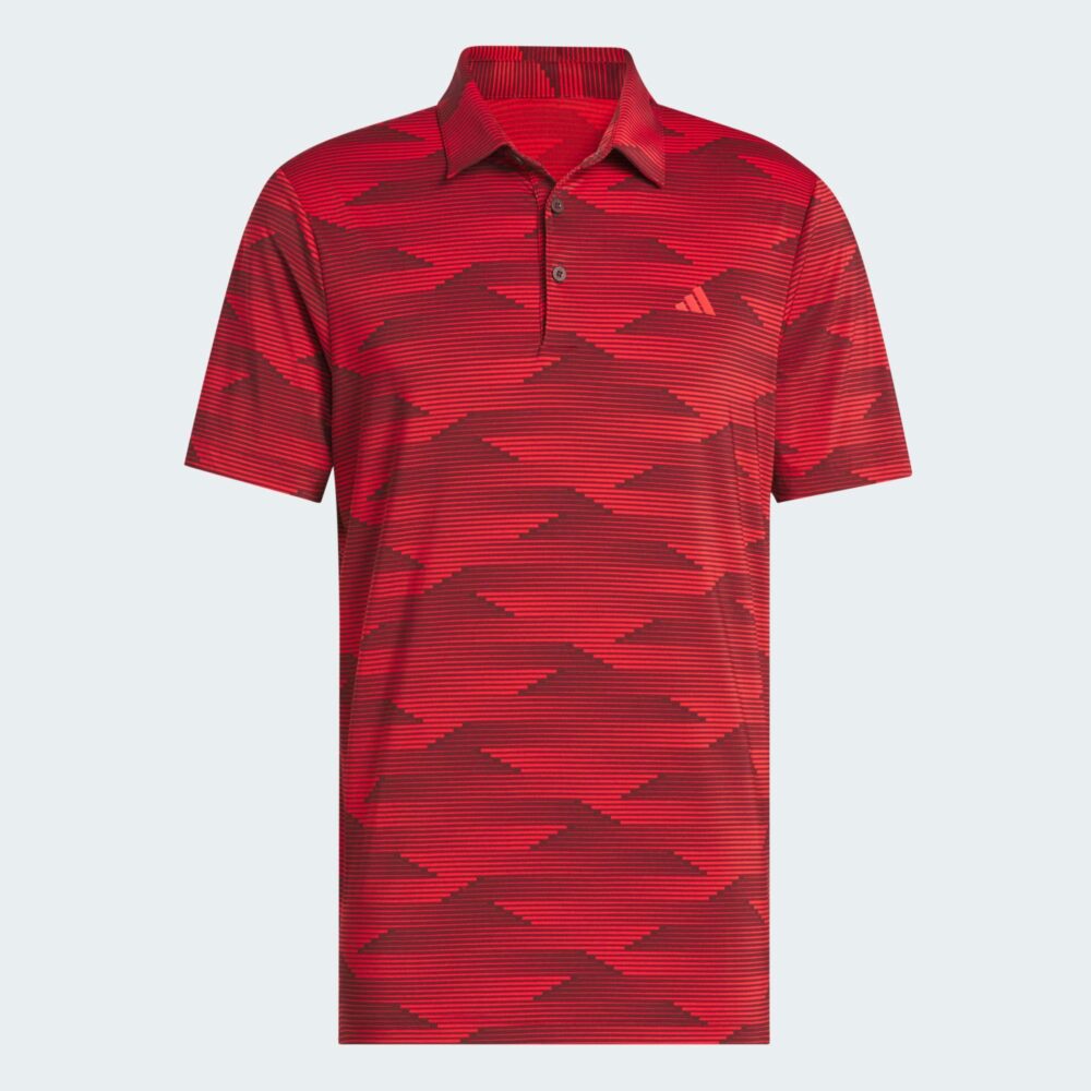 Adidas Ultimate365 Speed Stripe Polo - Aurora Ruby / Pure Ruby