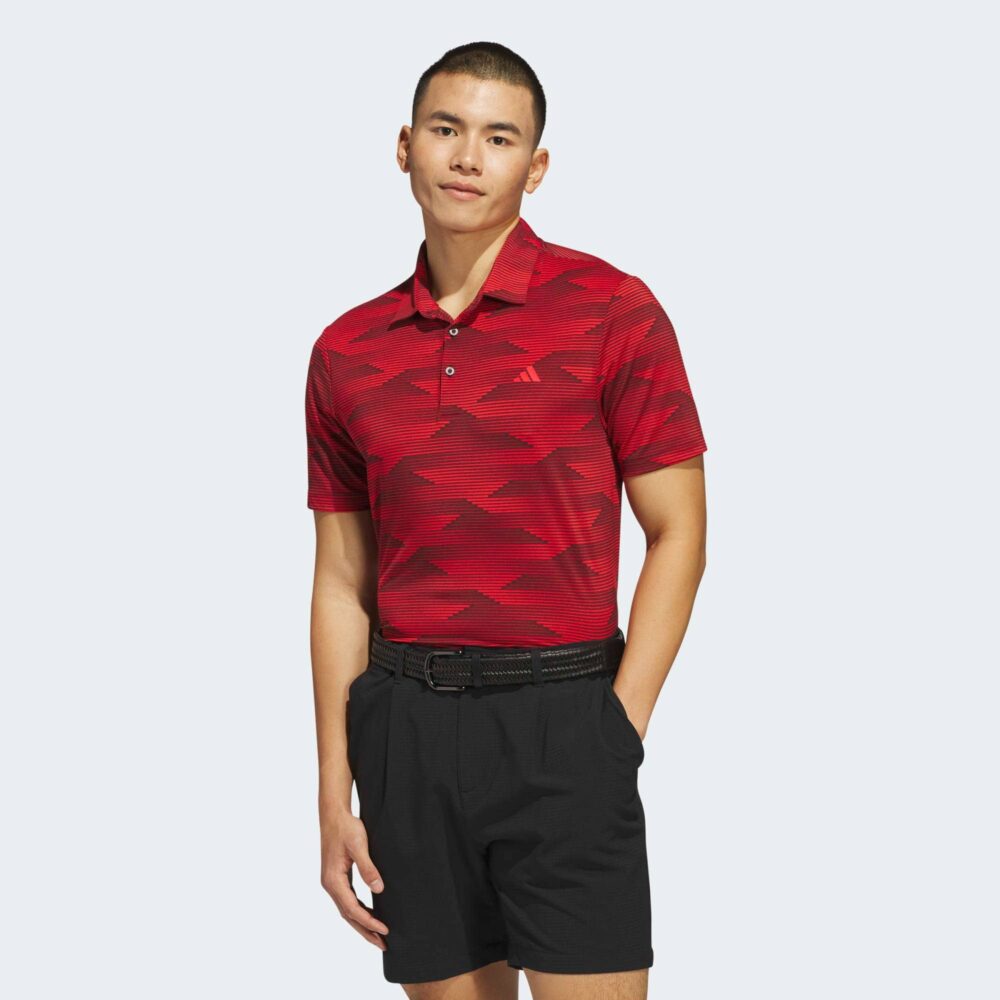 Adidas Ultimate365 Speed Stripe Polo - Aurora Ruby / Pure Ruby - Image 2