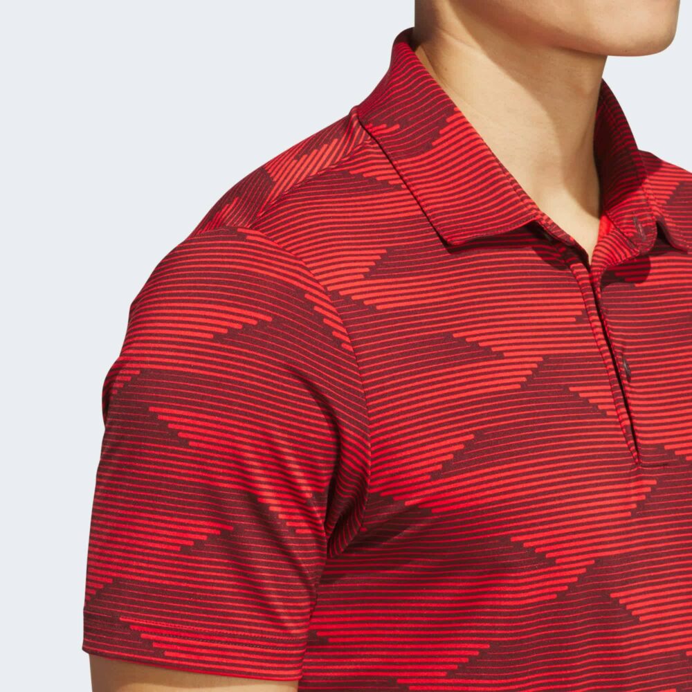 Adidas Ultimate365 Speed Stripe Polo - Aurora Ruby / Pure Ruby - Image 5