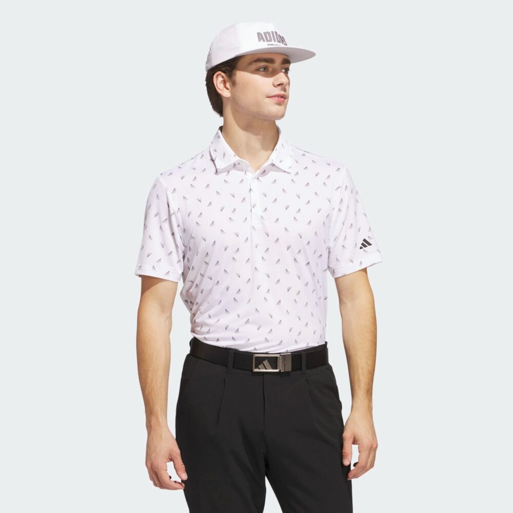 Adidas Ultimate365 Printed Mesh Polo - White / Black - Image 4