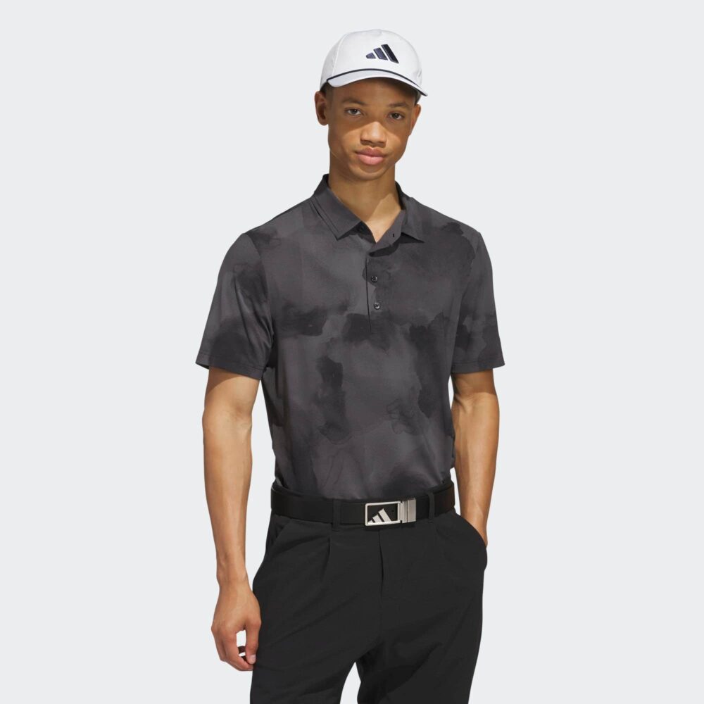 Adidas Ultimate365 Printed Cool Feeling Tour Polo - Black / Grey Six - Image 2