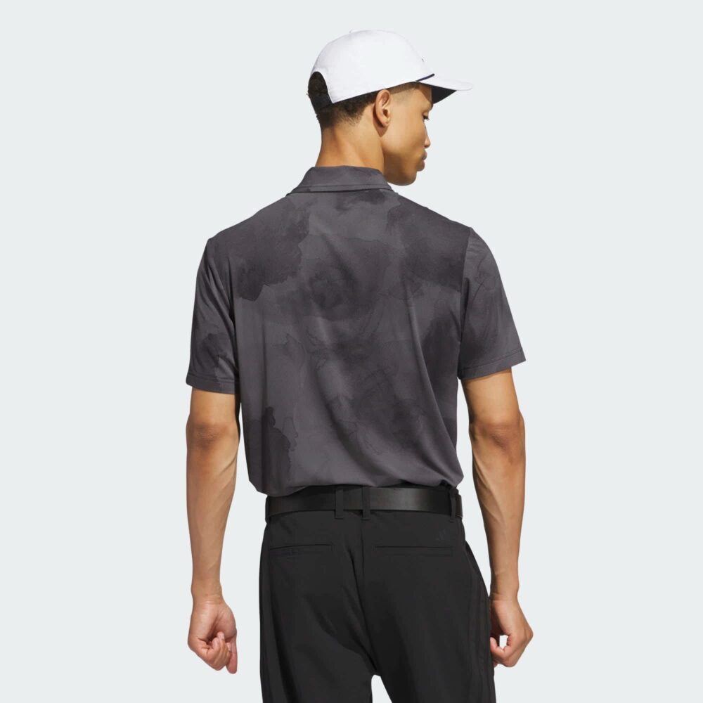 Adidas Ultimate365 Printed Cool Feeling Tour Polo - Black / Grey Six - Image 3