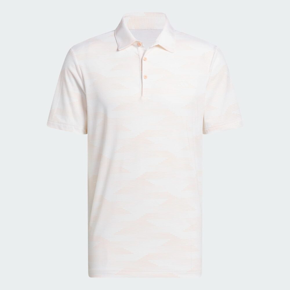 Adidas Ultimate365 Speed Stripe Polo - White / Powder Coral