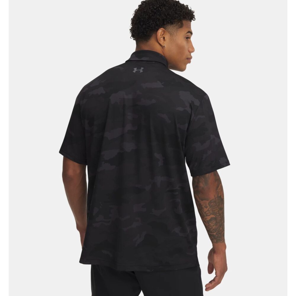 Under Armour Playoff 3.0 Printed Polo - Black / Castlerock - Image 2