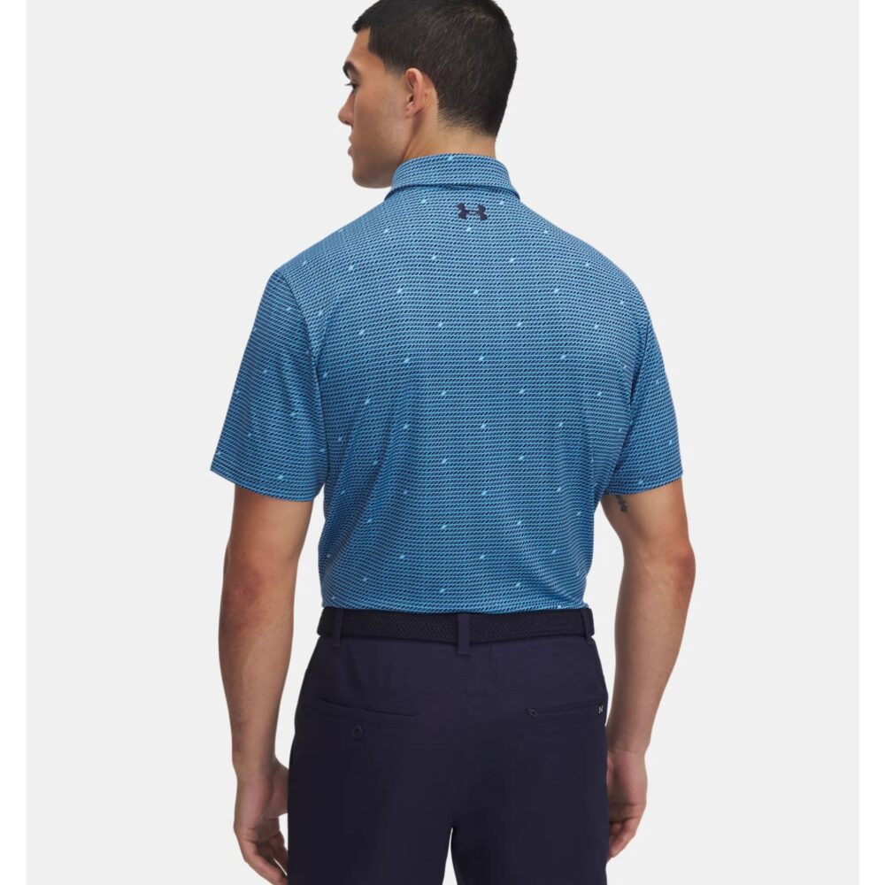 Under Armour Playoff 3.0 Printed Polo - Ether Blue / Midnight Navy - Image 2