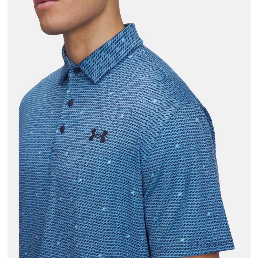 Under Armour Playoff 3.0 Printed Polo - Ether Blue / Midnight Navy - Image 3