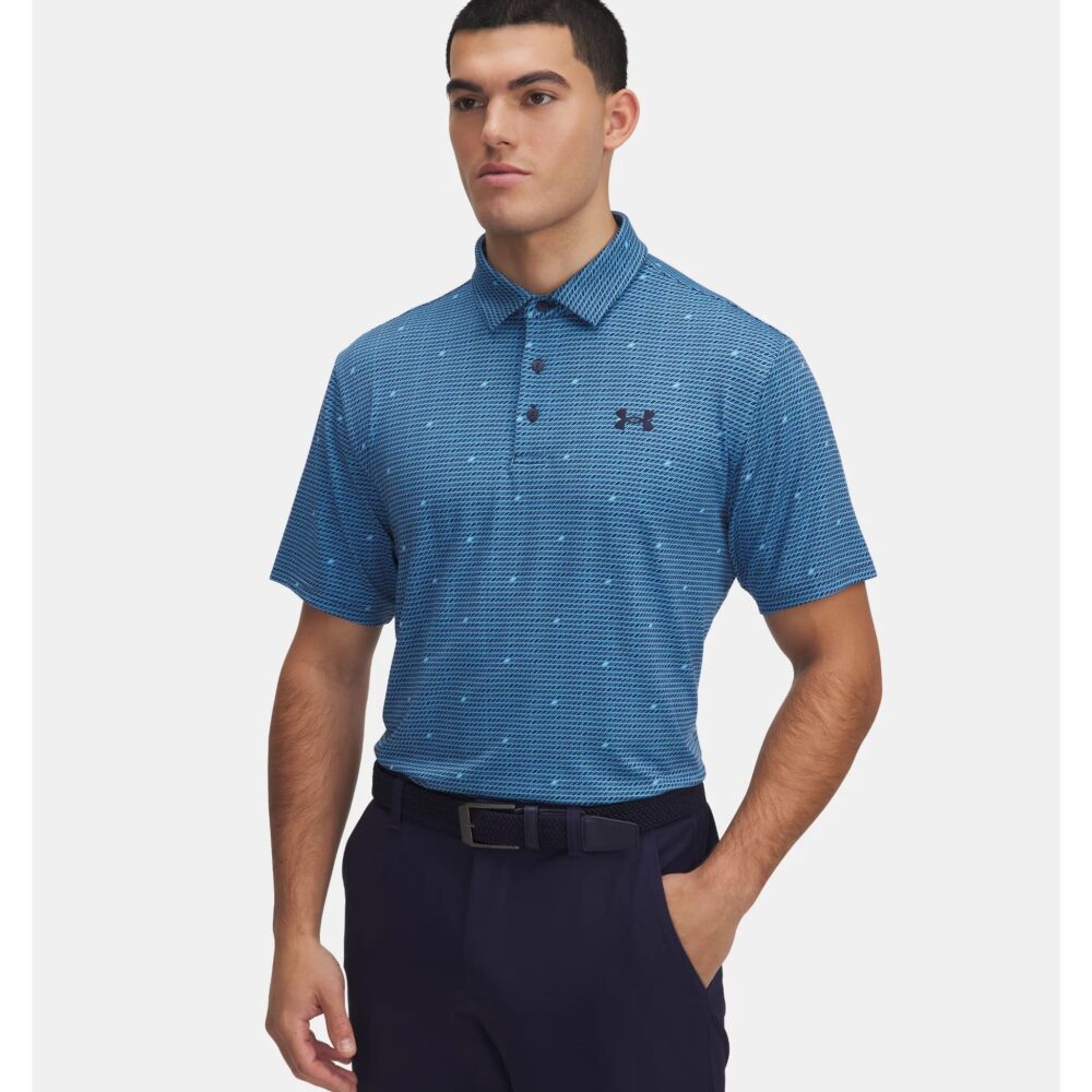 Under Armour Playoff 3.0 Printed Polo - Ether Blue / Midnight Navy