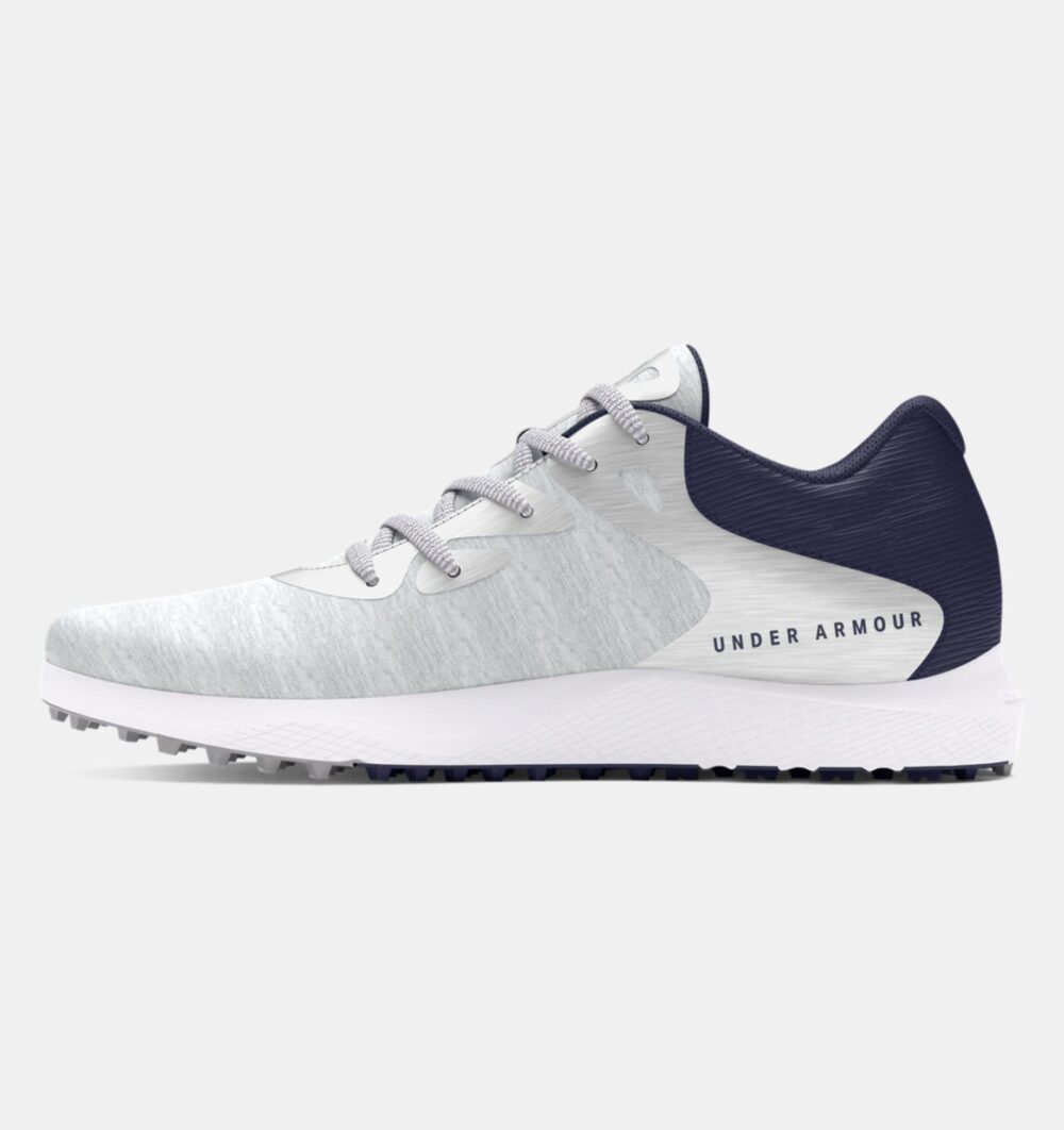 Under Armour Women's Charged Breathe 2 Knit Spikeless Golf Shoes - Grey/Navy - Image 2