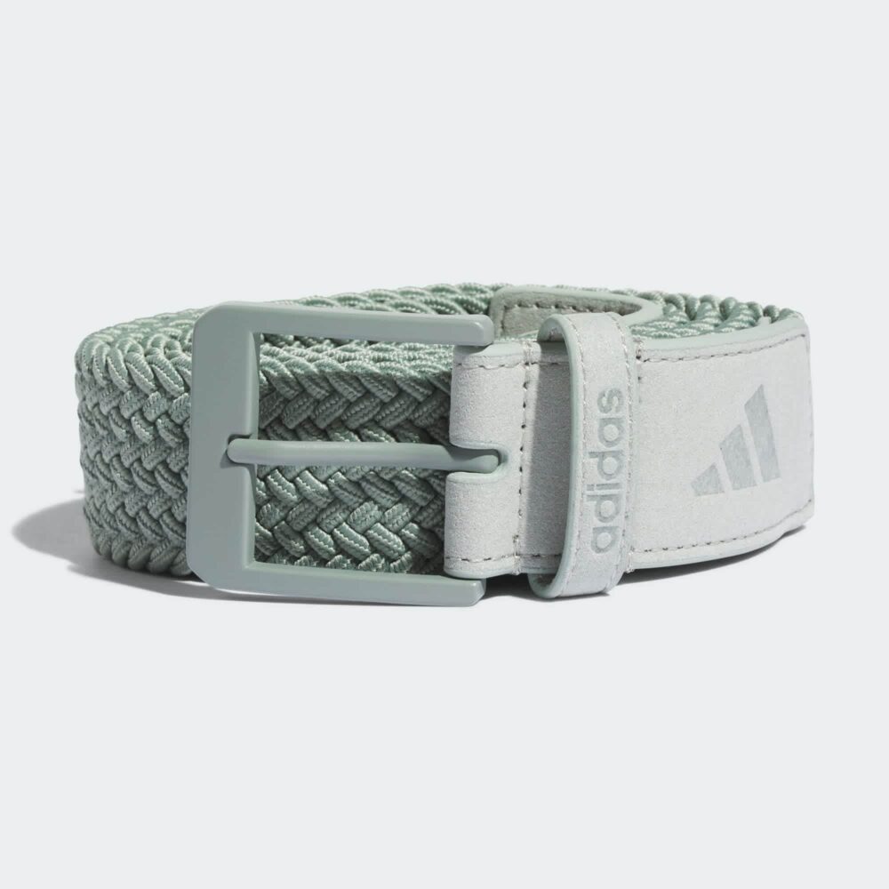 Adidas Golf Braided Stretch Belt - Silver Green